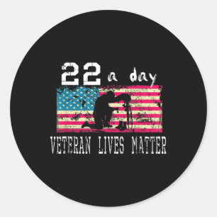 Veteraan Leeft Zelfmoord Bewustzijn PTSS Veteraan Ronde Sticker