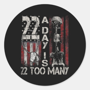 Veteraan Leeft Zelfmoord Bewustzijn PTSS Veteraan Ronde Sticker