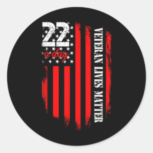 Veteraan Leeft Zelfmoord Bewustzijn PTSS Veteraan Ronde Sticker