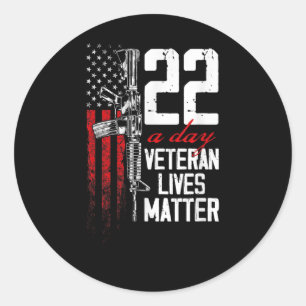 Veteraan Leeft Zelfmoord Bewustzijn PTSS Veteraan Ronde Sticker