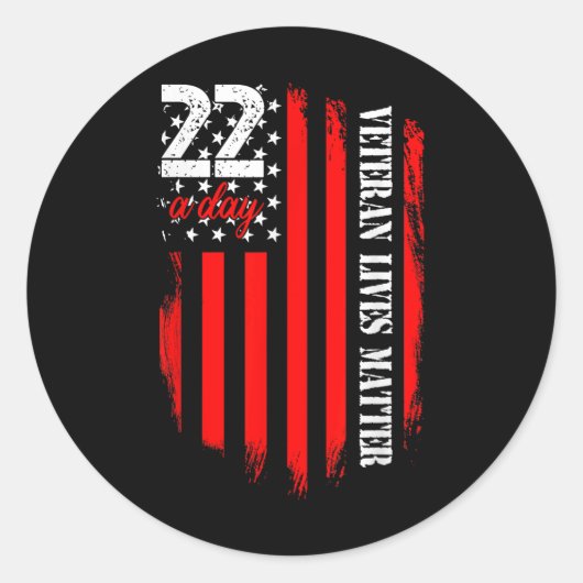 Veteraan Leeft Zelfmoord Bewustzijn PTSS Veteraan  Ronde Sticker (Voorkant)