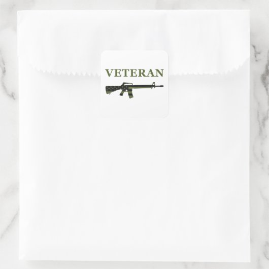 Veteraan M16 Sticker ingetogen (Tas)