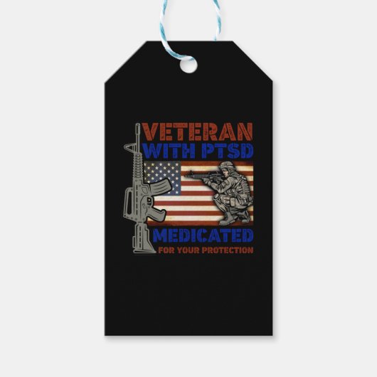 Veteraan met PTSD voor uw bescherming Cadeaulabel (Voorkant)