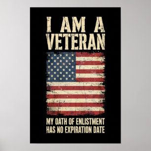 Veteraan — Mijn eed heeft geen vervaldatum Schedel Poster