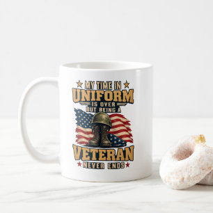 Veteraan MIJN TIJD IN UNIFORM IS VOORBIJ Koffiemok
