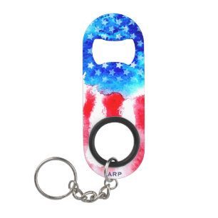 *~* Veteraan Militair Rood Blauw-Amerikaanse Vlag Mini Flessenopener