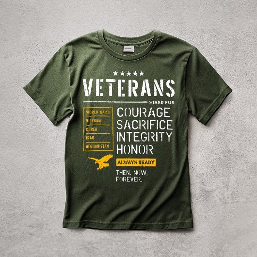 Veteraan Moed Offer Integriteit Eer T-shirt
