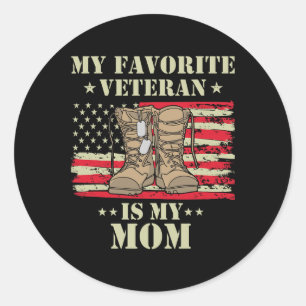 Veteraan Moederdag Mijn favoriete veteraan is mijn Ronde Sticker