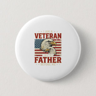 Veteraan Net Als Mijn Vader Voor Mij Adelaar T-Shi Ronde Button 5,7 Cm
