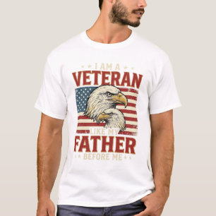Veteraan Net Als Mijn Vader Voor Mij Adelaar T-Shi T-shirt