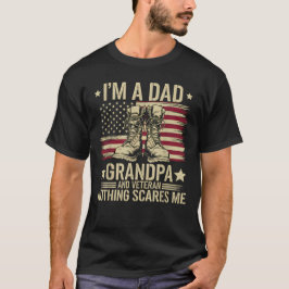 Veteraan pa Opa Amerikaanse vlag Combat Boots T-shirt