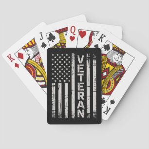 Veteraan Patriottische Amerikaanse Leger Vlag Amer Pokerkaarten
