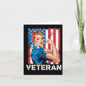 Veteraan Patriottische Vrouw Veteraan's Day Vrouw  Kaart (Voorkant)