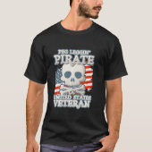 Veteraan Peg Leggin Pirate Skull T - shirts Mannen (Voorkant)