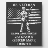 Veteraan personaliseerbaar geschenk aangepaste mil fotoplaat (Voorkant)
