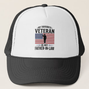 Veteraan Schoonvader Patriottische Vintage Citaten Trucker Pet