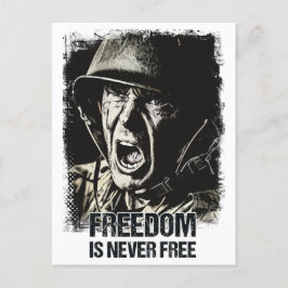 Veteraan Soldaat Vintage Patriottische Quote Briefkaart