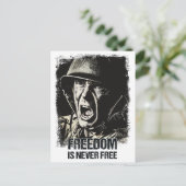 Veteraan Soldaat Vintage Patriottische Quote Briefkaart (Staand voorkant)