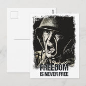 Veteraan Soldaat Vintage Patriottische Quote Briefkaart (Voorkant / Achterkant)