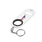 ** Veteraan Standbeeld Militaire Vrijheid Rood Wit Mini Flessenopener (Achterkant Gekanteld)