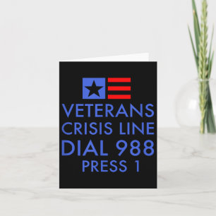 Veteraan Suicide Awareness - 988 Shirt - Suicide P Kaart