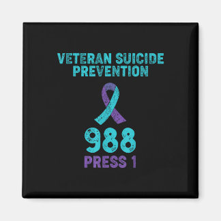 Veteraan Suicide Awareness - 988 Shirt - Suicide P Magneet