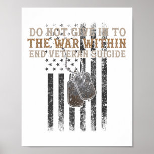 Veteraan Suicide Awareness De oorlog binnen Patrio Poster