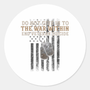 Veteraan Suicide Awareness De oorlog binnen Patrio Ronde Sticker