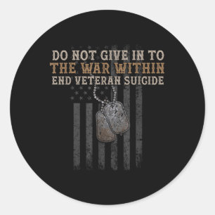 Veteraan Suicide Awareness De oorlog binnen Patrio Ronde Sticker