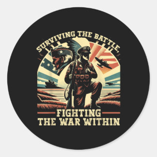 Veteraan Suicide Awareness Mental Health Military  Ronde Sticker