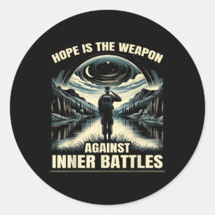 Veteraan Suicide Awareness Mental Health Military  Ronde Sticker
