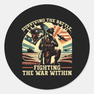 Veteraan Suicide Awareness Mental Health Military Ronde Sticker