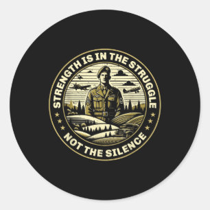 Veteraan Suicide Awareness Mental Health Military  Ronde Sticker