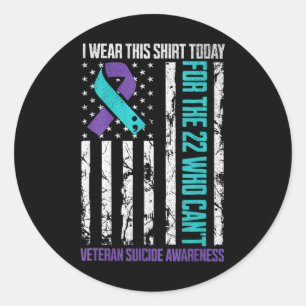 Veteraan Suicide Prevention Suicide Awareness Cris Ronde Sticker