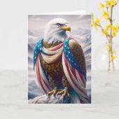 Veteraan sympathie kale adelaar met vlag kaart (Gele Bloem)