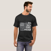 Veteraan US Flag Beer Bacon Pistolen Freedo T-shirt (Voorkant volledig)