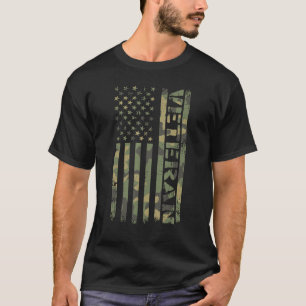 Veteraan USA Camo Flag Camouflage Amerikaans T-shirt