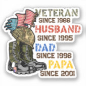 Veteraan vader echtgenoot vader opa Familie Gift Sticker (Voorkant)