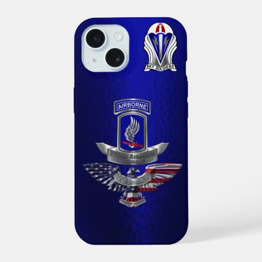 Veteraan van de 173rd Airborne Brigade iPhone 15 Case (Achterkant)