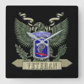 Veteraan van de 173rd Airborne Brigade Vierkante Klok (Voorkant)