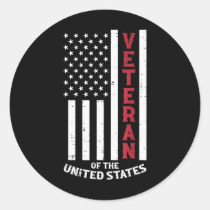 Veteraan van de Amerikaanse vlaggedag Ronde Sticker