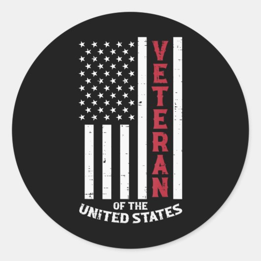 Veteraan van de Amerikaanse vlaggedag Ronde Sticker (Voorkant)