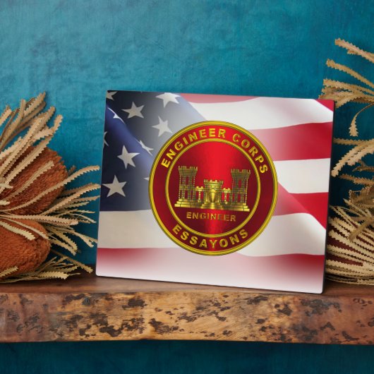 Veteraan van de gevechtsingenieur van het leger fotoplaat (Zijkant)