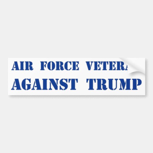 Veteraan van de luchtmacht tegen Trump-Bumperstick Bumpersticker (Voorkant)