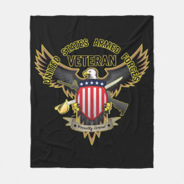 Veteraan van de strijdkrachten van de Verenigde St Fleece Deken