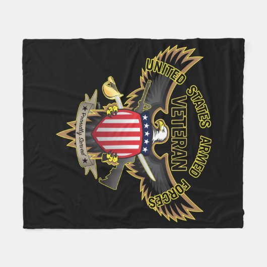 Veteraan van de strijdkrachten van de Verenigde St Fleece Deken (Voorkant (Horizontaal))