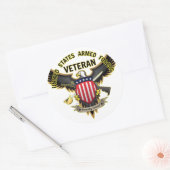 Veteraan van de strijdkrachten van de Verenigde St Ronde Sticker (Envelop)