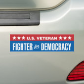 Veteraan van de V.S. / Fighter for Democracy Bumpersticker (Op auto)