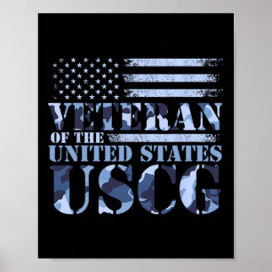 Veteraan van de Verenigde Staten USCG Camo America Poster