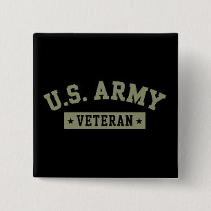 Veteraan van het Amerikaanse leger Amerikaanse vla Vierkante Button 5,1 Cm
